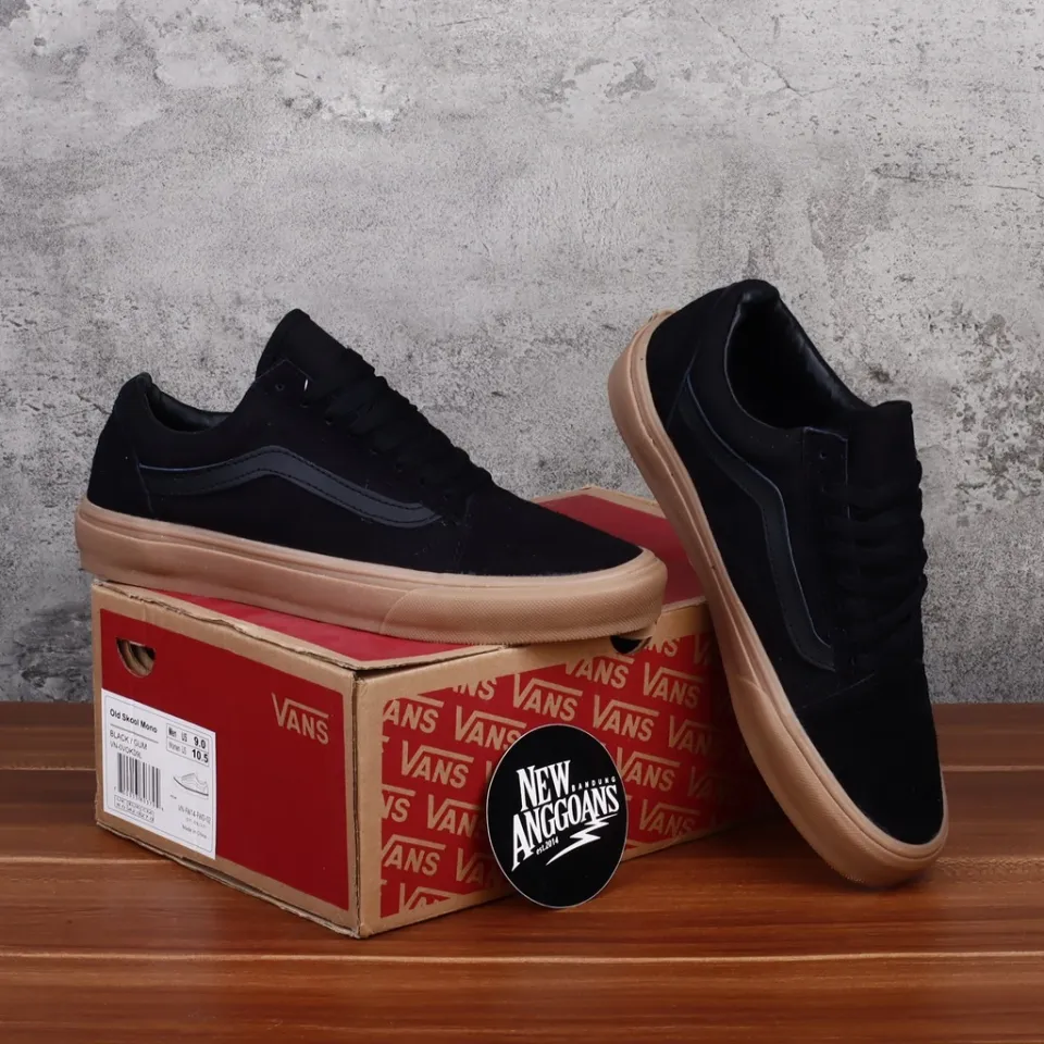 Vans black 2025 and brown shoes