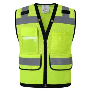 Hi Vis Safety Vest Orange Reflective Work Vest for Warehouse Construction
