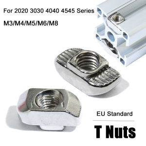 YANGS Đối với dòng sản phẩm 2020 3030 4040 4545 M3-M8 Thép carbon Tiêu chuẩn EU Cải tạo nhà Nuts Fasteners Đai ốc T Hồ sơ nhôm Phần cứng