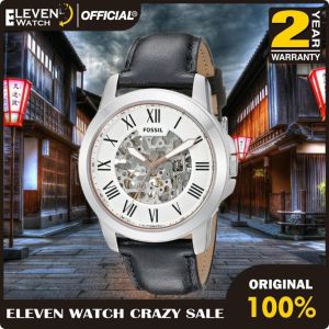 [Promo] Jam Tangan Pria FS ME3101 / ME 3101 Grant Silver Skeleton Dial Black Leather Strap Automatic Original Garansi 2 Tahun [✔COD][100% Authentic]