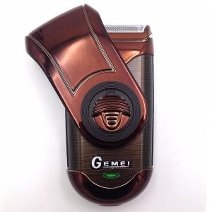 Gemei เครื่องโกนหนวดไฟฟ้าไร้สายแบบชาร์จ GM-9001 ใบมีดแบบฟอยด์ ขนาดพกพา พร้อมที่กันจอน แถมฟรี++ใบมีดสำรอง สุดคุ้มค่า!!! - สีทอง