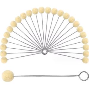 ZOATAAL 100Pcs งานฝีมือ DIY แปรงทาสีลูกบอลขนสัตว์หนัง ทนทานต่อการกัดกร่อน 12.5/15ซม แปรงลูกบอลขนแกะ งานฝีมือการย้อมสี ทนทาน ช่างเครื่องหนัง งานฝีมือทำมือ