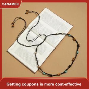【CANAMEK 】 Bohemian Style Butterfly Water Woven Ethnic Style Handmade Wooden Bead Womens Belt Casual Vacation Style Waist Rope