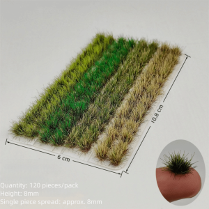 DORADO 120PCS Nhiều màu sắc Búi cỏ Tự dính Chiều cao 8mm Mô hình hoa cỏ thu nhỏ Sáng tạo Bố trí bàn cát Cảnh quan trò chơi chiến tranh mô phỏng Đồ chơi