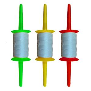 ชุดว่าวเอ็นสลิงม้วนแรงต้านด้ายยืดได้150ม. ควบคุมสรีระศาสตร์ด้วยแกนม้วนสาย3ชิ้นสำหรับลมแรงมาก