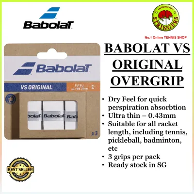 Babolat VS Original Overgrip [ Dry feel suitable for all rackets - Tennis Badminton Pickleball Padel etc)