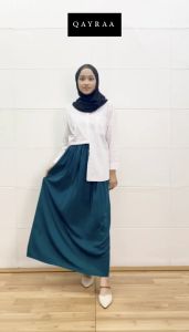 𝐐𝐀𝐘𝐑𝐀𝐀 💖ORKID Pleated Long Skirt / SOFT COTTON CREPE / Maxi Skirt / Skirt LABUH / FREE SIZE