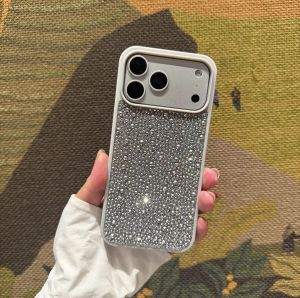 Suitable for iPhone. High-end crystal-clear phone case with shock-proof silicone and full-diamond particles crystal