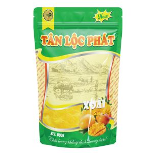 XOÀI SẤY DẺO TÂN LỘC PHÁT Sấy dẻo giữ nguyên mọng nước của xoài Đồ ăn vặt yêu thích