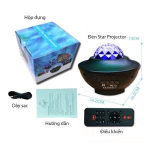 Đèn Ngủ Chiếu Sao 21 Hiệu Ứng Ánh Sáng Kèm Reomote Kết Nối Bluetooth Nghe Nhạc Tiện Dụng Trang Trí