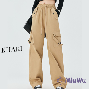 MiuWu H1193 Celana Cargo Highwaist Loose Pants Cargo Import Korean Look