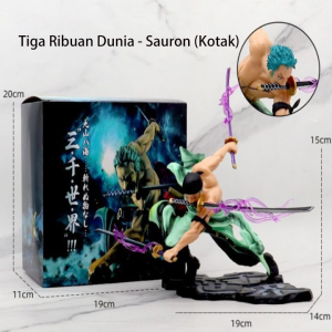 Action Figure Zoro Three Knife Original 100% Anime One Piece Figures Roronoa Zoro Luffy Sanji PVC Koleksi Premium komik tidak tokoh aksi & mainan Gift Pedang