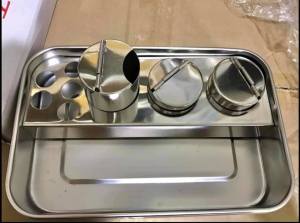 Khay inox đựng dụng cụ y tế 3 ống 4 ống đựng dụng cụ y tế