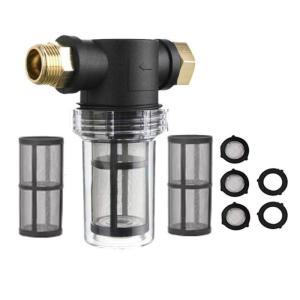 Inline Sediment Strainer Set With Mesh Screens Compatibles With Garden Pressure Washers 3/4Inch Hose Connection
