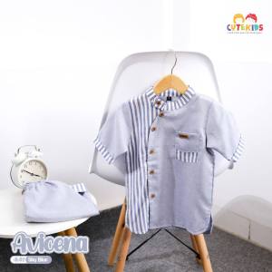 Setelan Koko Anak Laki Laki 3 Bulan - 6 Tahun Cutekids AVICENA Baju Muslim Anak Free Peci Rajut