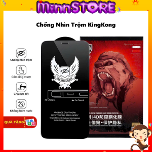 Kính cường lực KingKong chống nhìn trộm full màn cho 18 17 16 15 promax 14 13 11 Pro MAX 14 Plus 12 Pro mini x xs MinnSTORE