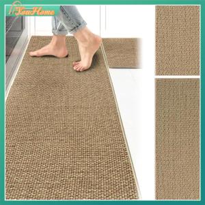 【Local Delivery】Linen-Look Kitchen Mats Non-slip Kitchen Rug Absorbent Woven Kitchen Runner Stain Resistant for Kitchen