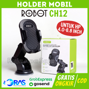 HOLDER HP DI MOBIL - Holder Mobil Robot Car Holder HP di Mobil Dasbord Dasboard Kaca Mobil Sandaran Senderan Dudukan Tempat Penyangga HP di Kaca Dashboard Mobil CH12