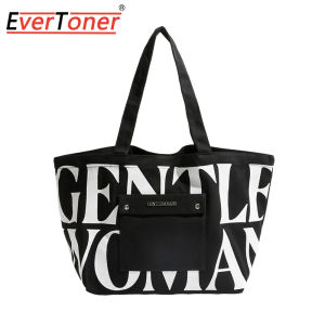 EverToner Women Canvas Tote Bag For Female Fashion Large Capacity Gentle Woman Ladies School Shopping Commuting Handbag