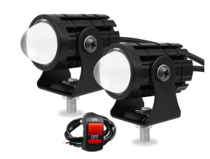 Universal Motorcycle Mini Driving Light Headlight Dual Color ATV for Auxiliary Spotlight Lamp Moto Fog light Aluminium