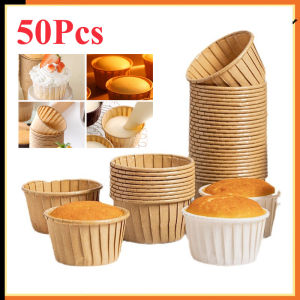 50pcs Baking Cupcake Cup With Lid Cover Muffin Liner Baking Paper Uneedkek
