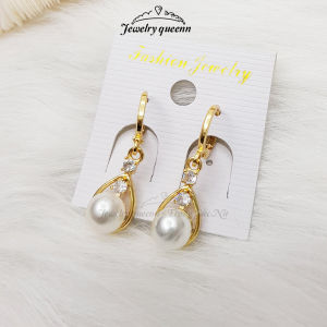 Khuyên Tai Titan Bông Tai Trái Châu Mạ Vàng 18K Cách Điệu Thanh Lịch Phong Cách Hàn Quốc Trẻ Trung B22V11 | Jewelry Queenn
