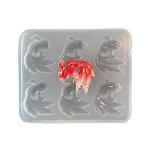 Flexible Silicone Art Mold For Handmade Resin Accessories Fish Shape Keyring Charm And Decorative Crafts Mould