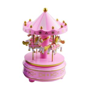 OPBWQH Carousel Carousel Music Box Exquisite Design Easy Use Ferris Wheel Ornaments Fantasy Plastic Carousel Cake Accessories Cake