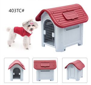 Dog House Waterproof Plastic Luxury Medium Pet Kennel Indoor Outdoor with door