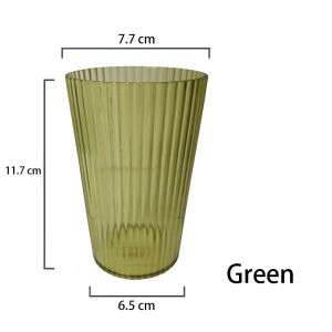 Vertical Stripe Plastic Cup - Clear and Colorful Design for Everyday Use