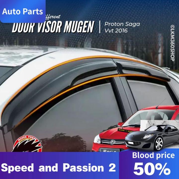 Penghiasan otomatik Proton Saga 2016 2024 New Saga VVT Door Visor Mugen Style 8 cm Width 1.8 mm Thickness Air Press Deflector Vent Shade Lazada