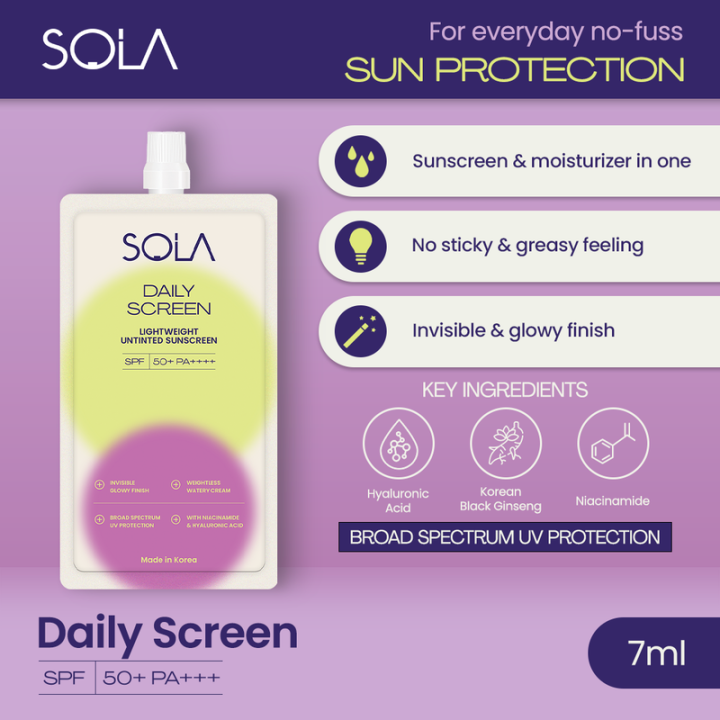 SOLA Daily Screen SPF 50+ PA++++ 7ml | Lazada PH