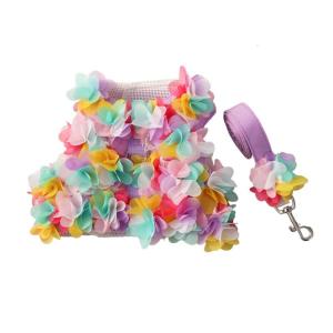 Họa tiết cún cưng Đầm ren với dây xích thú cưng nhỏ khai thác bichon ăn mặc áo thun trang phục con chó ảnh quần áo