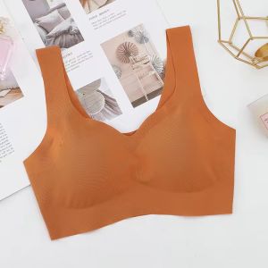 Comfort Seamless Push Up Bra Comfort Feeling Ice Silk Non-wired Underwear Plus Size Summer Cool