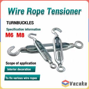 Vacaka Wire Rope Tensioner Screw Alloy Turnbuckle M6 M8
