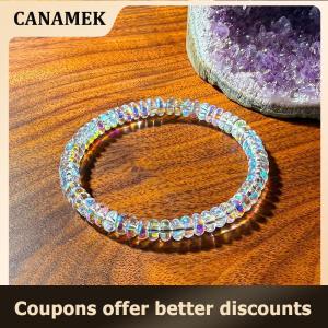 【 CANAMEK 】 Stretchable Opal Bracelet Genuine Natural Stone for Anxiety Stress Relief Adjustable Gift for Women Men
