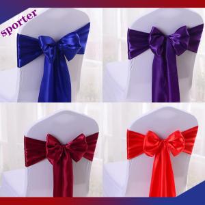 Sporter ที่มีสีสันซาตินสายสะพายแต่งงานที่มีคุณภาพสูงเก้าอี้โบว์สำหรับเก้าอี้ครอบคลุมสายสะพาย Birthday PARTY Hotel Show Decoration ขายส่ง
