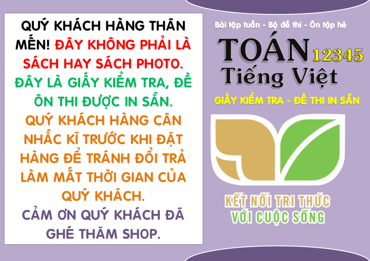 Giấy kiểm tra - đề thi in sẵn - Bài tập Tuần - Ôn Tập Hè - Toán Tiếng ...