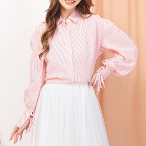 NAMARI - Olivia Top - Baju Atasan Wanita Kekinian Terbaru Korean Style Blouse Kemeja Pita Tali