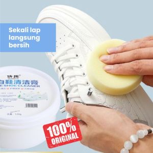 Pembersih Sepatu Tanpa Bilas / Semir Krim Pemutih Sepatu White Cleaner Shoe + Spons - BISA COD