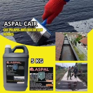 Cat Pelapis Aspal Cair Anti Bocor Dak Beton Genteng Kolam Waterproof 5 Kg