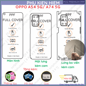 Dán PPF Oppo A54 5G/ A74 5G loại nhám trong dành cho màn hình mặt lưng mặt lưng full viền