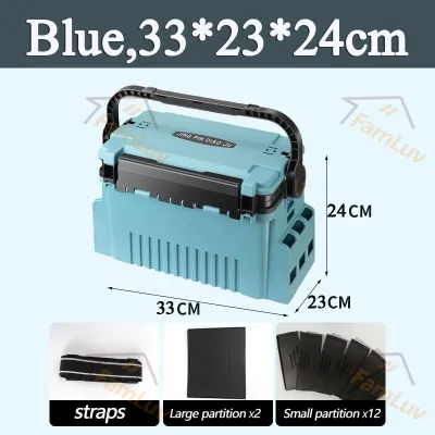 Large Capacity Lure Tackle System (3-Tier) Fake Bait Box Multi-Purpose Multi-Purpose Victim Box Fishing Equipment