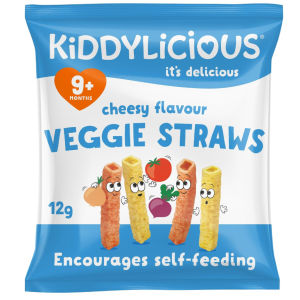 QUE SNACK TRÁI CÂY ĂN DẶM Kiddylicious Veggie Straws NHIỀU VỊ 9 MONTHS+ TÚI 12g / 48g (4 TÚI x 12g)