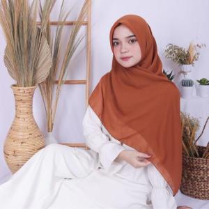 Hijab segi empat bella laser/ jilbab bella /kerudung polycottoon lasercut 115x115 CM - Wance Made