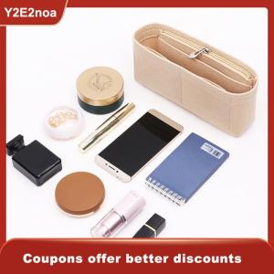 【Y2E2noa】 Multi-Pocket Women Insert Bag Felt Fabric Purse Handbag Organizer Bag Liner Tote