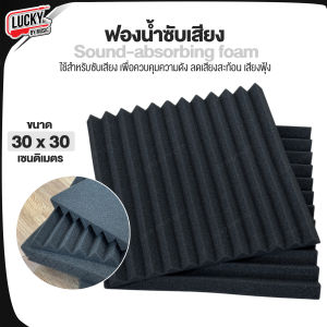 ฟองน้ำซับเสียง ลดเสียงสะท้อน เสียงฟุ้ง ขนาด 30x30 ซม. ลายฟันปลา ใช้ซ้อมดนตรี ซับเสียง ควบคุมความดัง ส่งฟรี จัดส่งในไทย