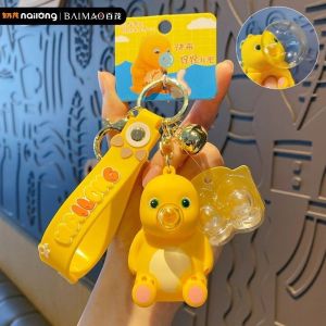 GANTUNGAN KUNCI VIRAL DINO KUNING GELEMBUNG NAILONG GANTUNGAN KUNCI BUBBLE KEYCHAIN NAILONG FREE 2GELEMBUN