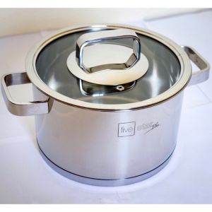 Nồi inox 304 cao cấp Fivestar nắp kính .Đáy dày 3 lớp đun được trên bếp từ