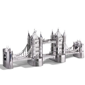 Piececool 3d Metal Puzzle London Tower Bridge Model Kits DIY Building Kit Jigsaw Puzzle Gifts for Kids Teens